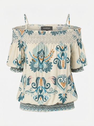KOROSHI - Blusa en beige: frente