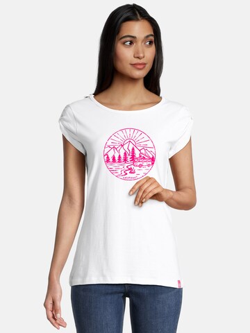 salzhaut Shirt 'BIIKE - CAMPER' in Weiß: Vorderseite