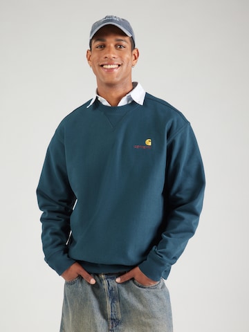 Carhartt WIP Sweatshirt 'American Script' i grön: framsida