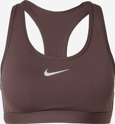 NIKE Soutien-gorge de sport 'SWOOSH' en brun foncé / blanc, Vue avec produit