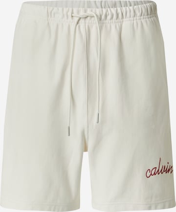 balta Calvin Klein Jeans Standartinis Kelnės: priekis