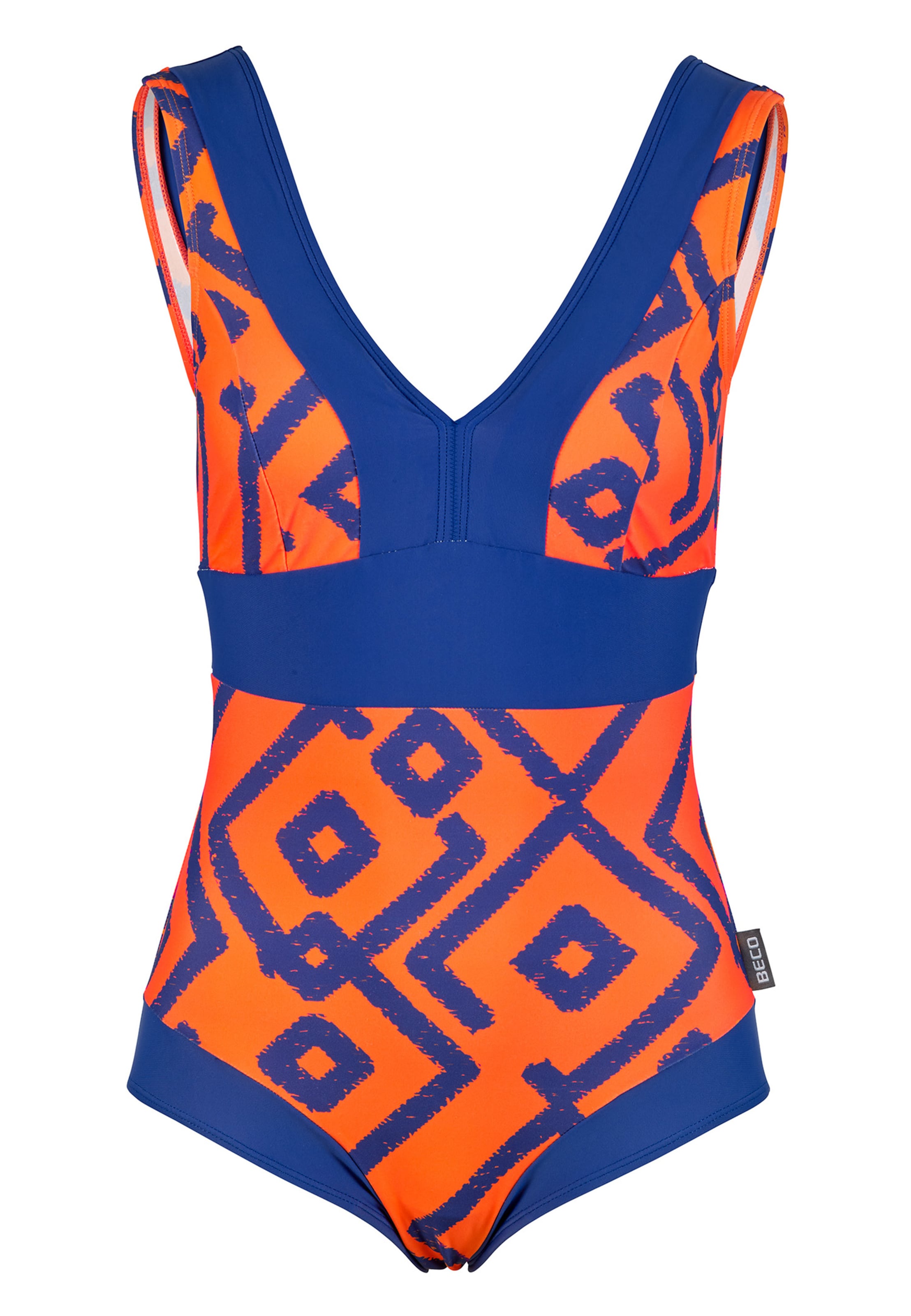 BECO the world of aquasports Swimsuit 'Inka Graphic' in Orange: front