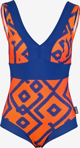BECO the world of aquasports Badeanzug 'Inka Graphic' in Orange: Vorderseite