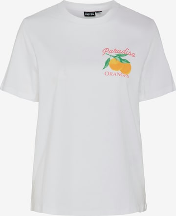 Maglietta 'PCSUMMER' di PIECES in bianco: frontale