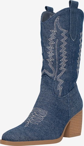 Salinyang Cowboy Boots in Blue: front
