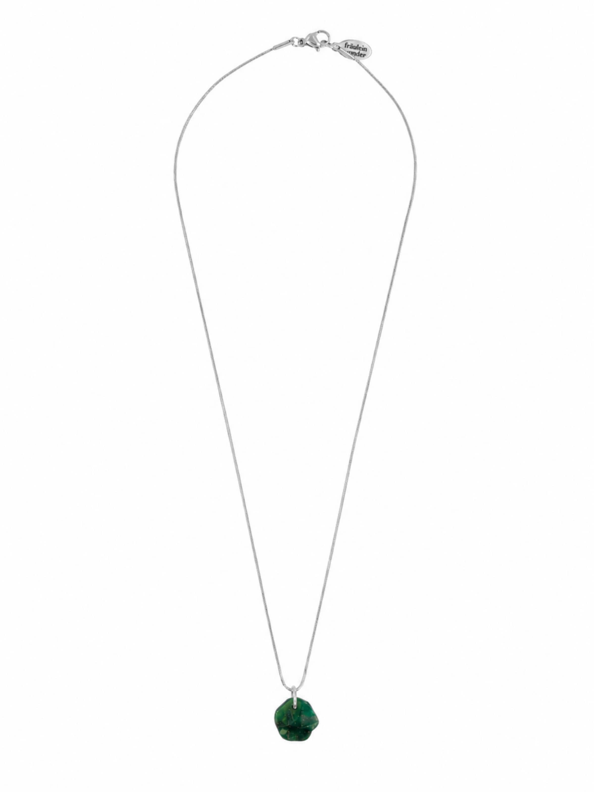Fräulein Wunder Necklace 'Acetat Alice Silber' in 37- 41 in Dark green, Item view