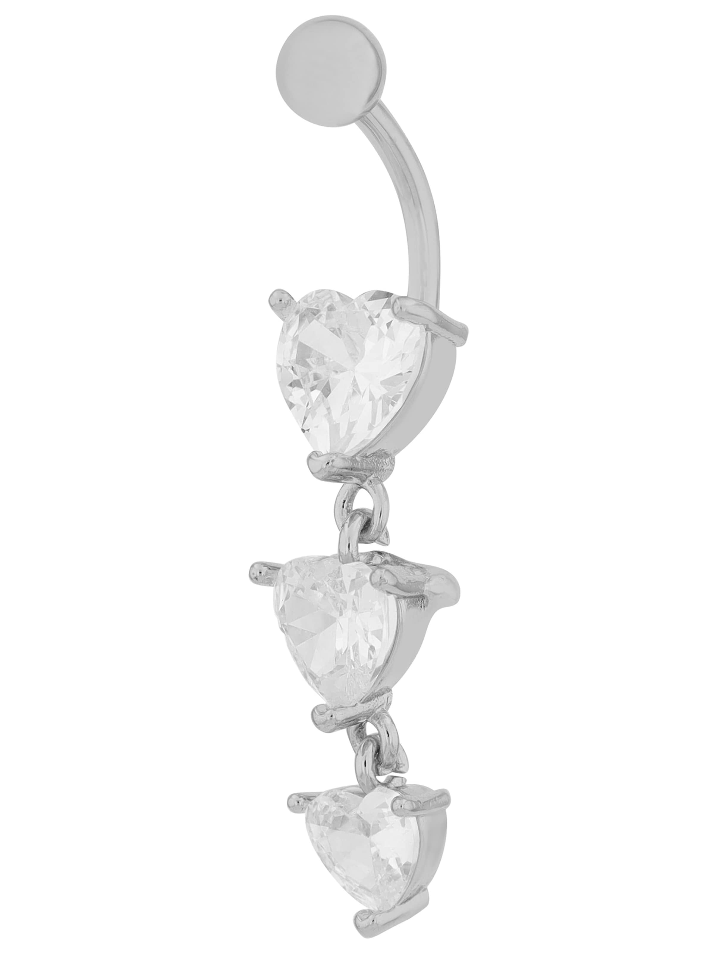 Akzent Piercings 'Zirkonia' in Silver: front