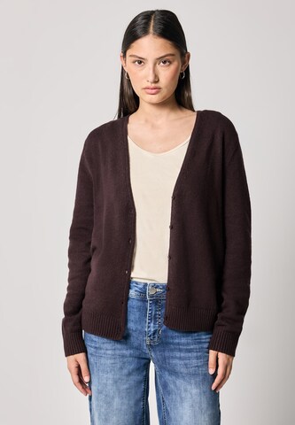 Street One Studio Knit Cardigan in Brown: front