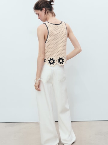 MANGO Top 'FLEUR' in Beige