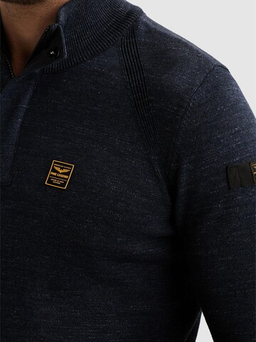 PME Legend Tröja 'Pullover with half-zip and raglan sleeves' i blå