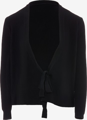 YASANNA Knit Cardigan in Black: front
