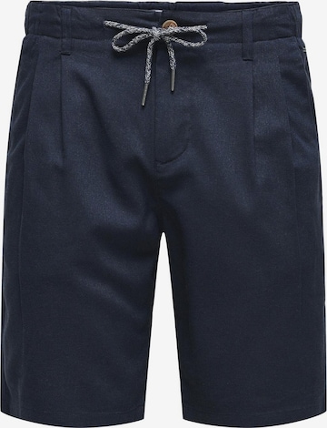 Only & Sons - regular Pantalón plisado 'LEO' en azul: frente