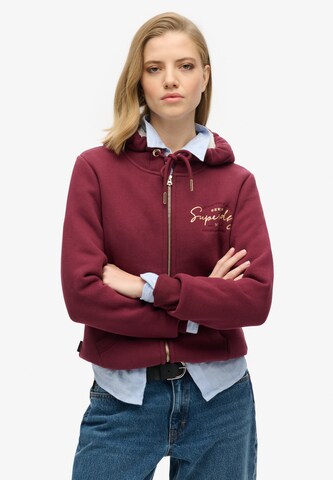 Superdry Sweatvest 'Luxe' in Rood: voorkant