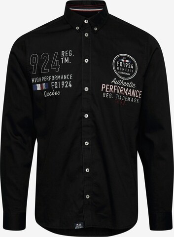 FQ1924 Hemd 'FQHallvard' in Schwarz: Vorderseite