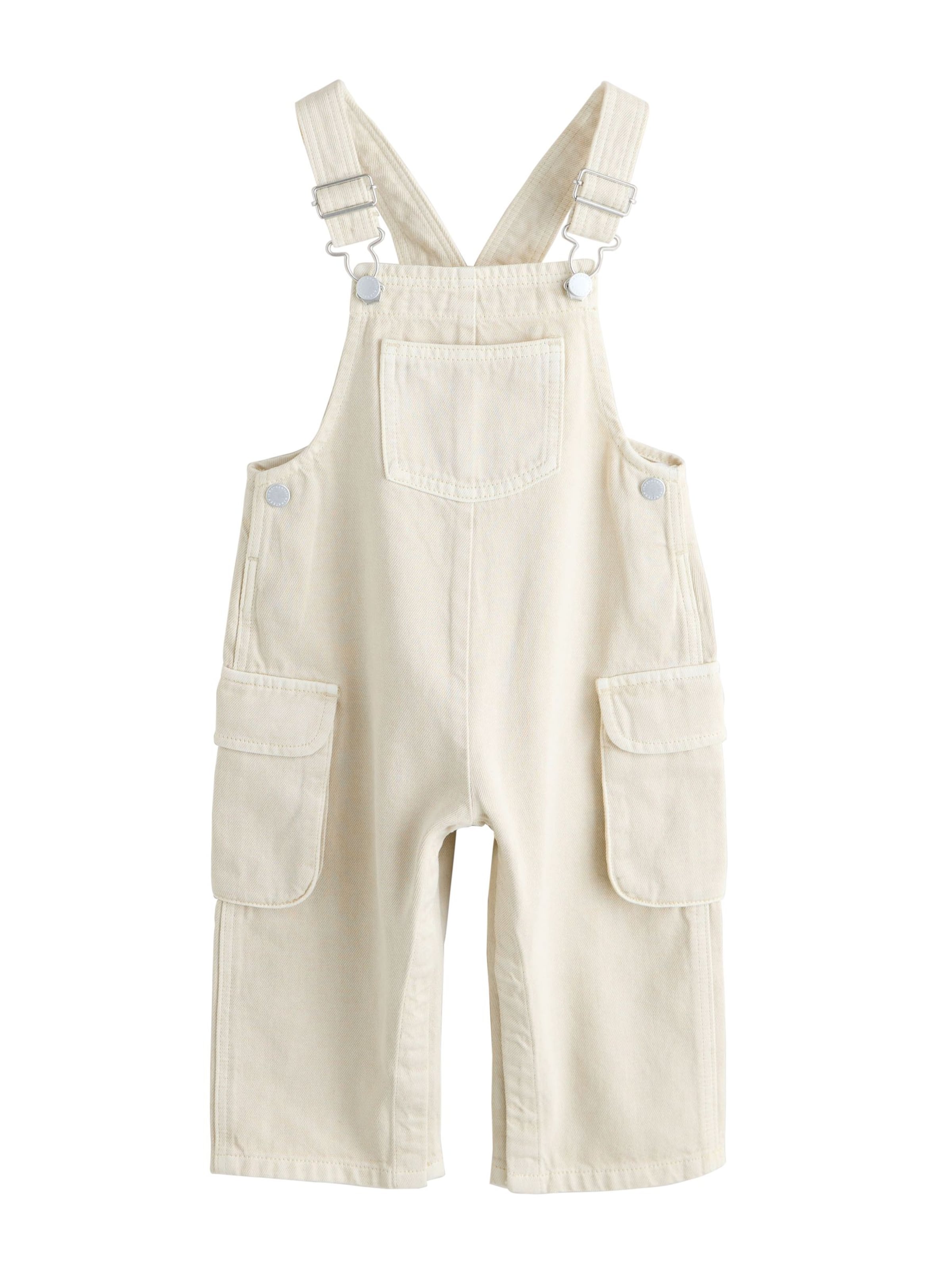 Next Regular Dungarees in Beige: front