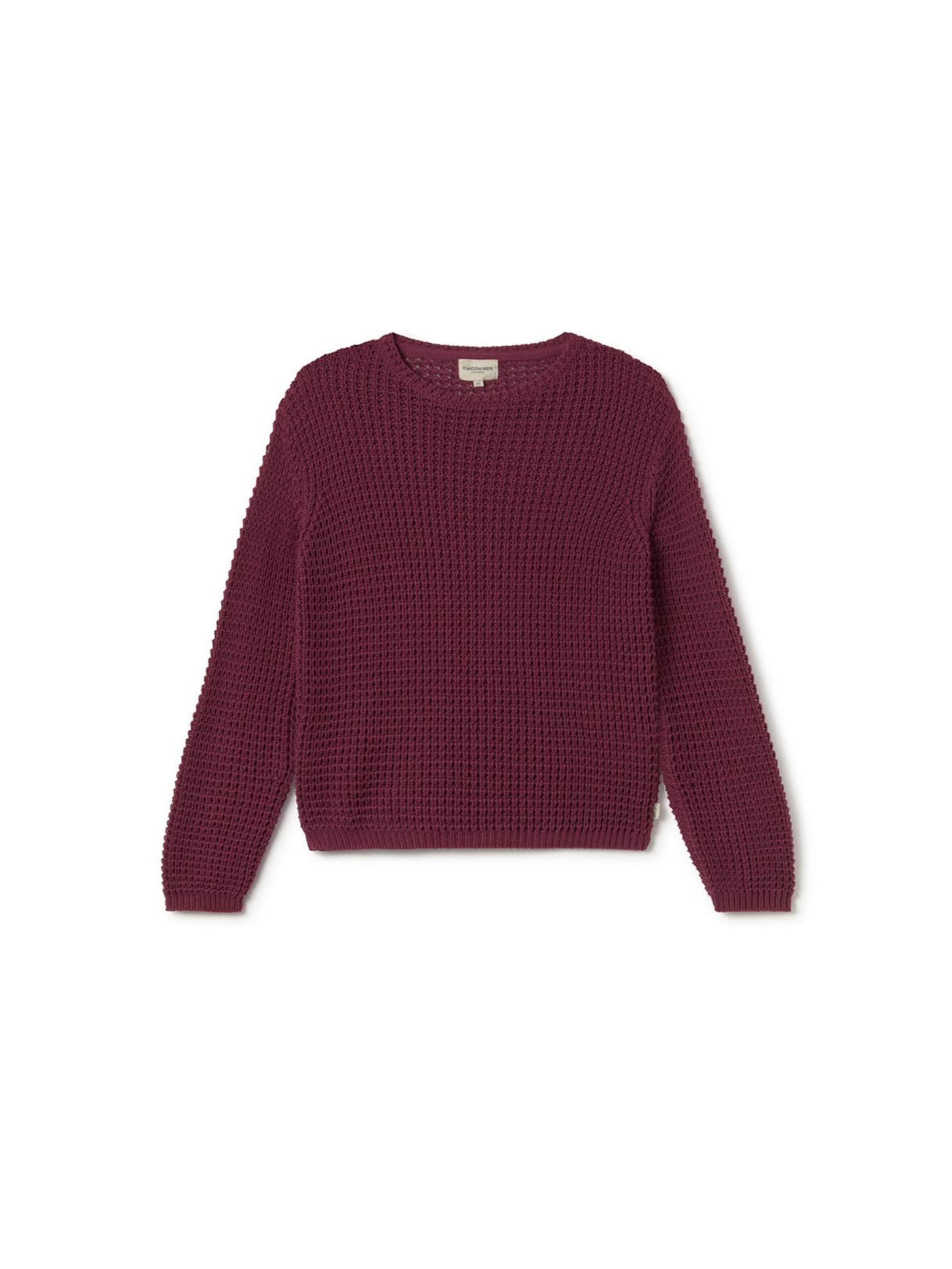 Twothirds Sweater 'Teresa - Dark Cranberry' in Red: front
