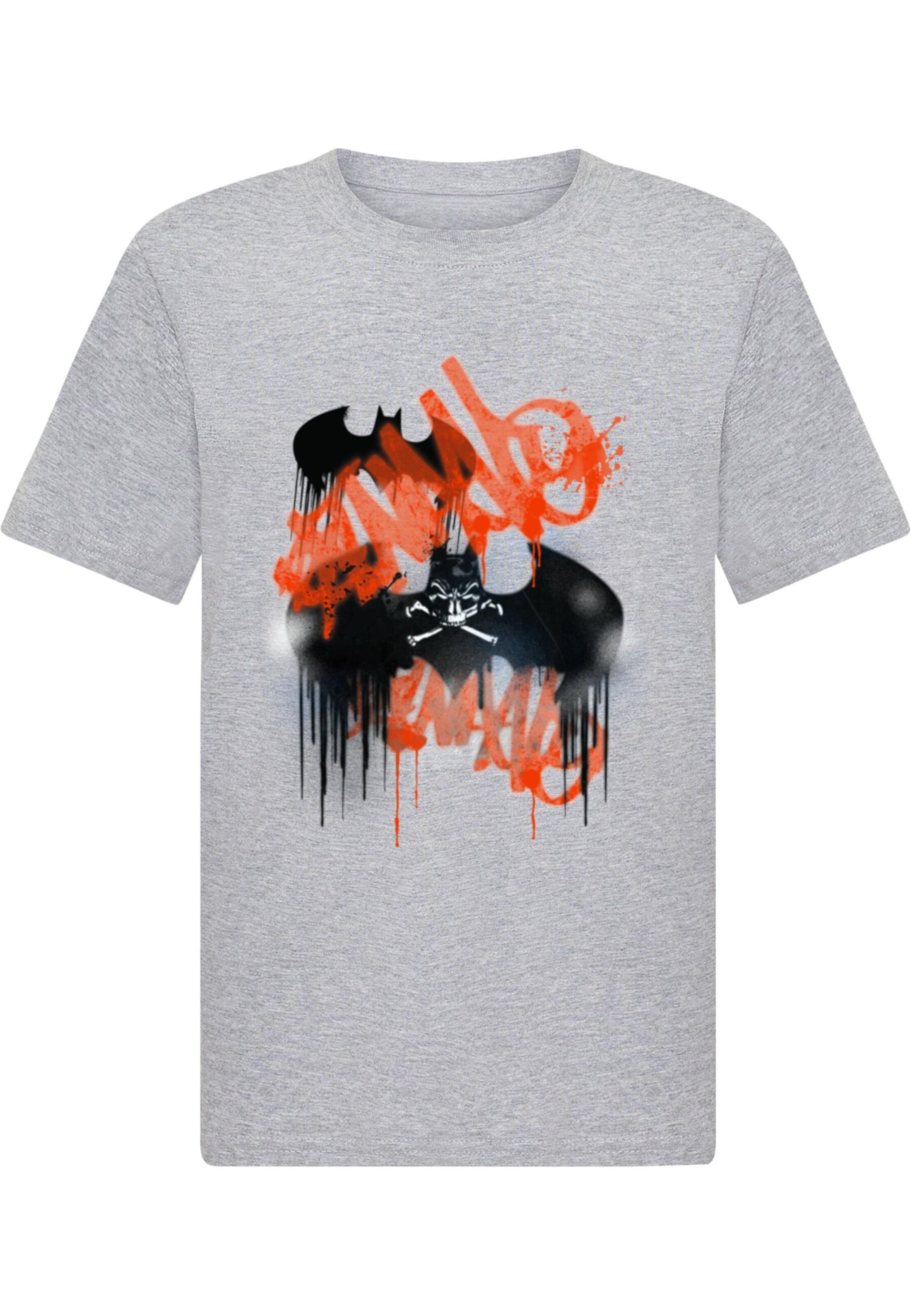 ABSOLUTE CULT T-Shirt 'Batman - Graffiti Bats 2.0' in Grau: Vorderseite