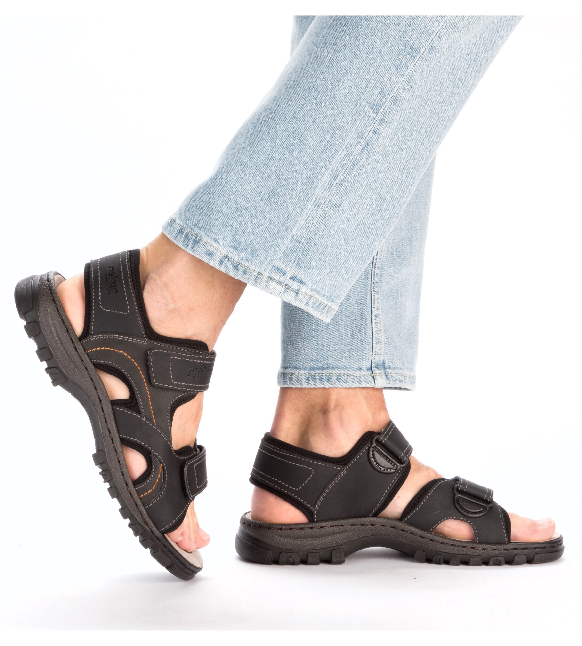 Rieker Hiking Sandals in Black