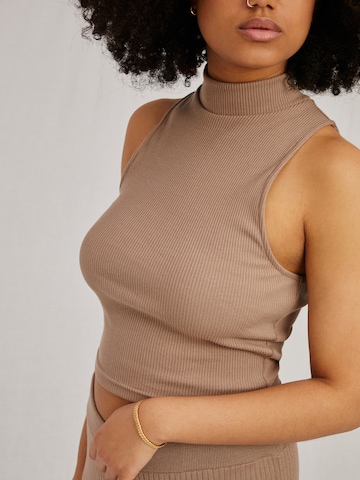 A LOT LESS Knitted Top 'Camille' in Beige