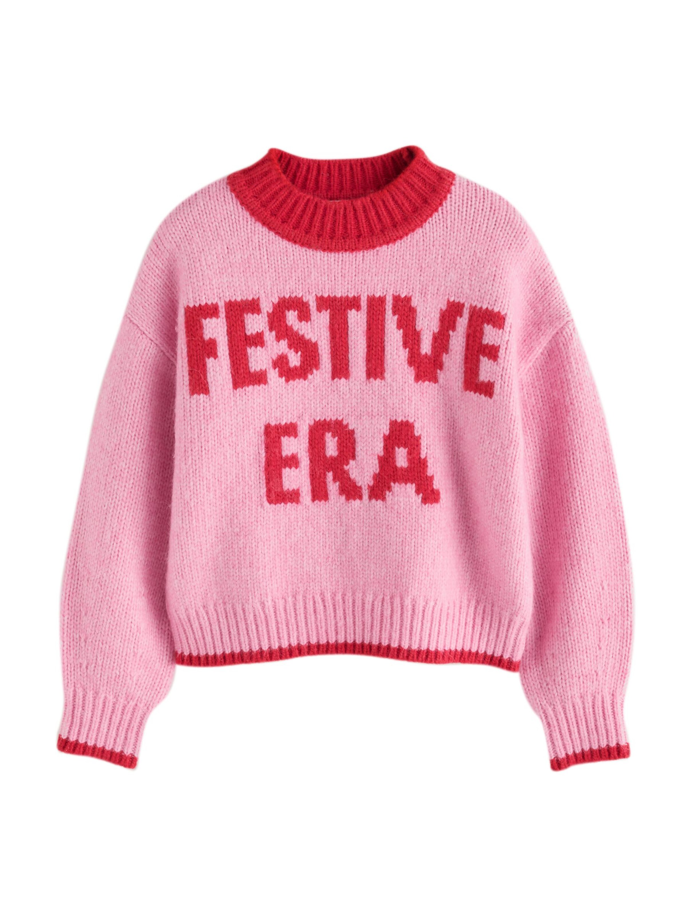 Next Trui 'Santa Letter' in Roze: voorkant