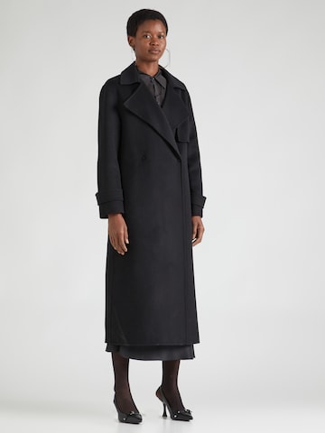Stefanel Ανοιξιάτικο και φθινοπωρινό παλτό 'ALEJANDRA' σε μαύρο: μπροστά