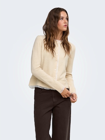 ONLY Strickjacke 'ONLRINE' in Beige: Vorderseite