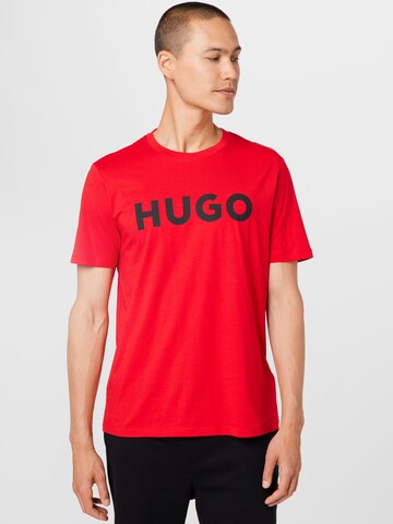 HUGO Μπλουζάκι 'Dulivio' σε κόκκινο: μπροστά