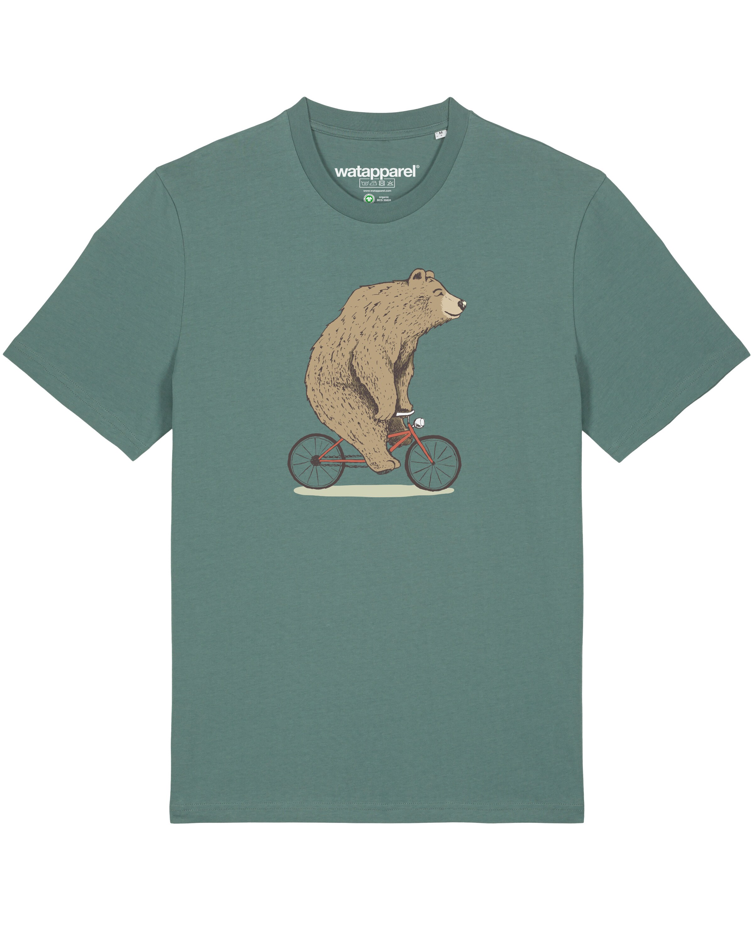 T-Shirt ' Fahrradbär ' Watapparel en vert : devant