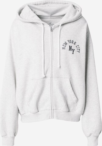 HOLLISTER Zip-Up Hoodie in Grey: front