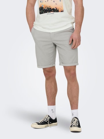 Only & Sons - Regular Calças chino 'Peter Dobby' em cinzento