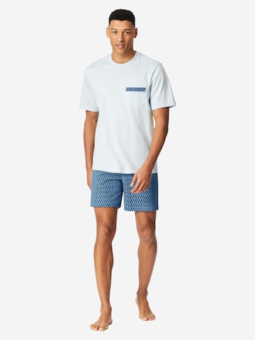 SCHIESSER Pyjama kort 'Comfort Nightwear' in Blauw: voorkant