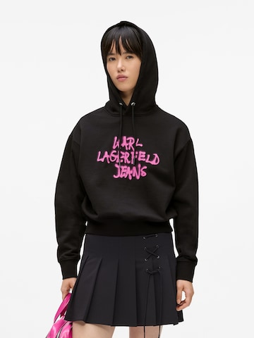 juoda KARL LAGERFELD JEANS Megztinis be užsegimo 'Graffiti': priekis