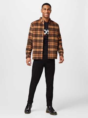 AllSaints Regular fit Button Up Shirt 'VALDALE' in Brown