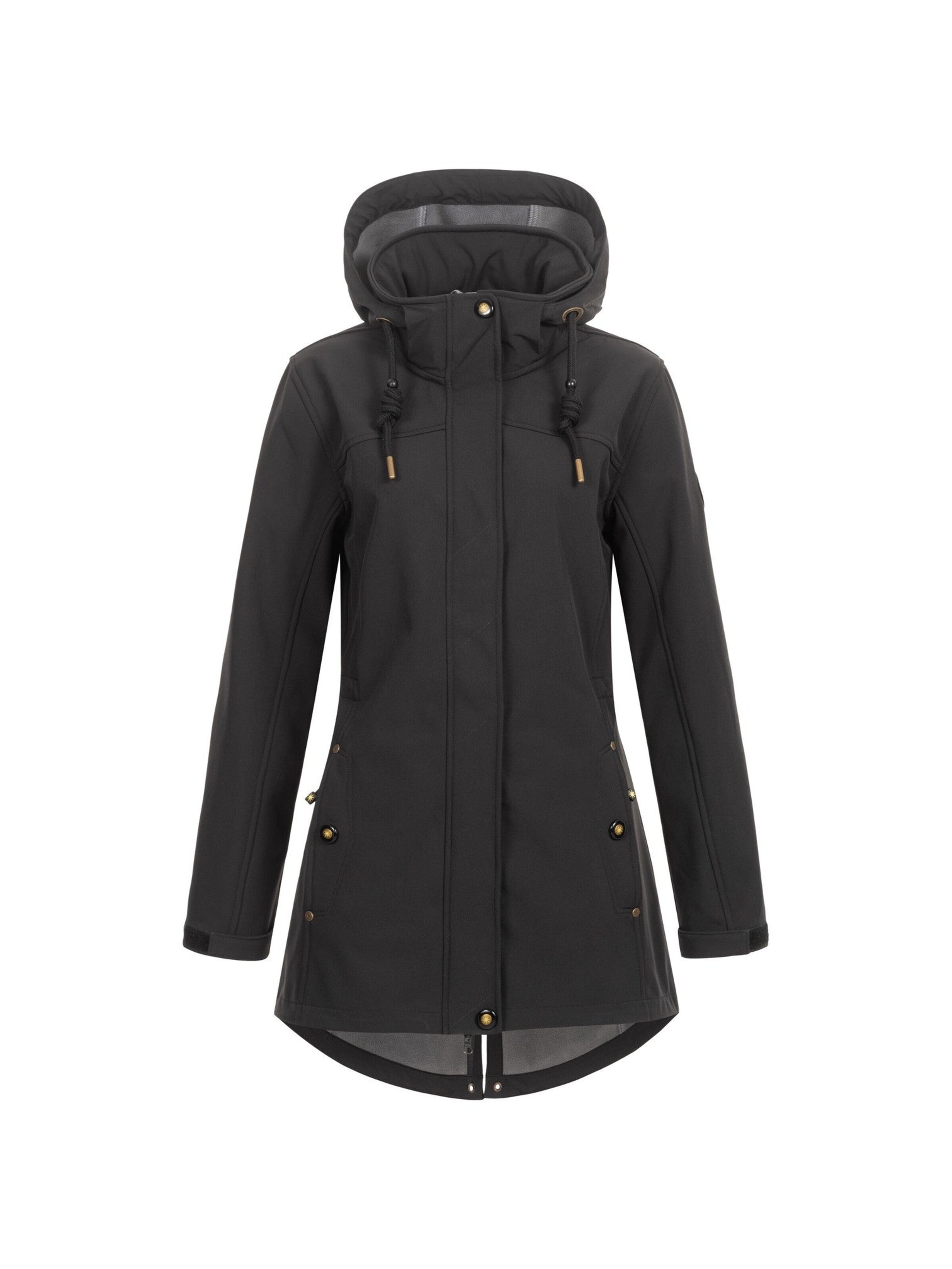 ankerglut Tussenjas 'Softshellmantel Ankerglutbrise Damen Softshelljacke Kapuze' in Zwart