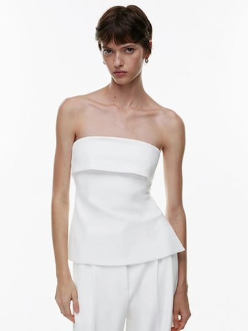 KoJooin Top 'Damen figurbetontes Sommer-Corsagen-Top in Uni,ärmellos mit Rücken,Bustier-Oberteil für Sommer' w kolorze biały