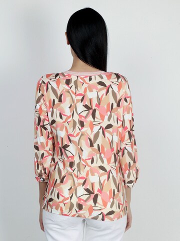 VICCI Germany Blusenshirt, Tunikaausschnitt mit verkürzter Knopfleiste in Rot