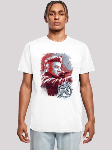 T-Shirt 'Marvel Avengers Endgame Hawkeye' F4NT4STIC en blanc : devant