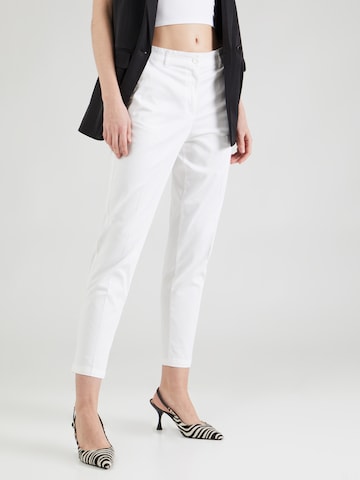 Sisley Slimfit Παντελόνι με τσάκιση σε λευκό: μπροστά
