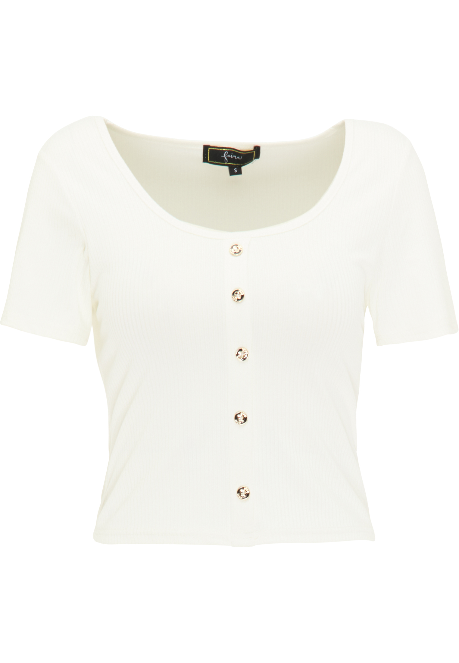 Odzież Koszulki & topy faina Koszulka w kolorze Białym 