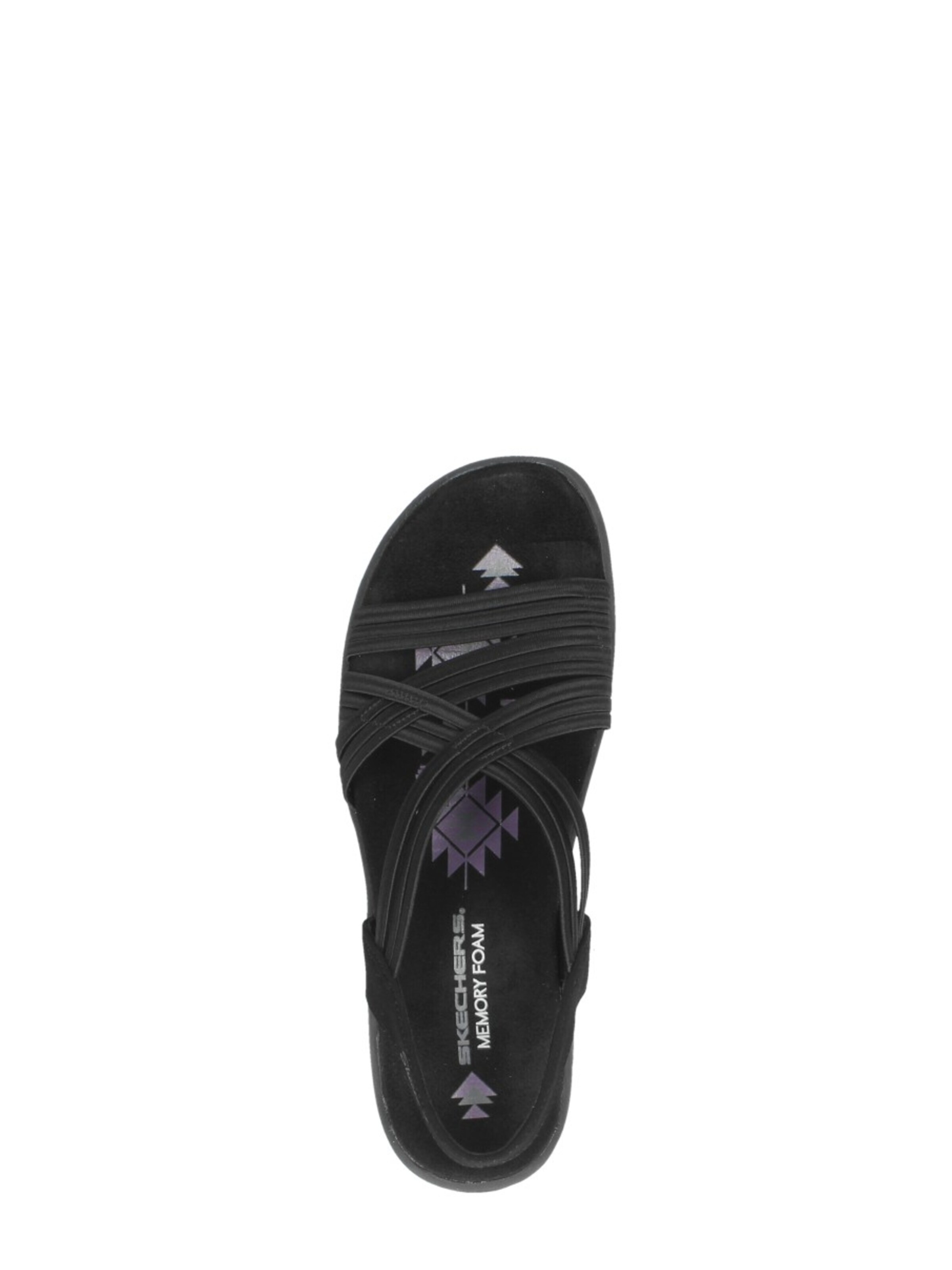 SKECHERS Sandaal 'Reggae Slim - Simply Stretch' in Zwart