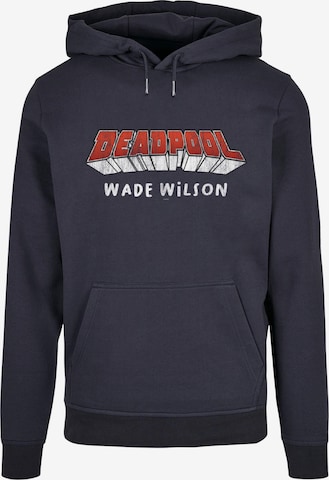 ABSOLUTE CULT Sweatshirt 'Deadpool - Aka Wade Wilson' in Blauw: voorkant