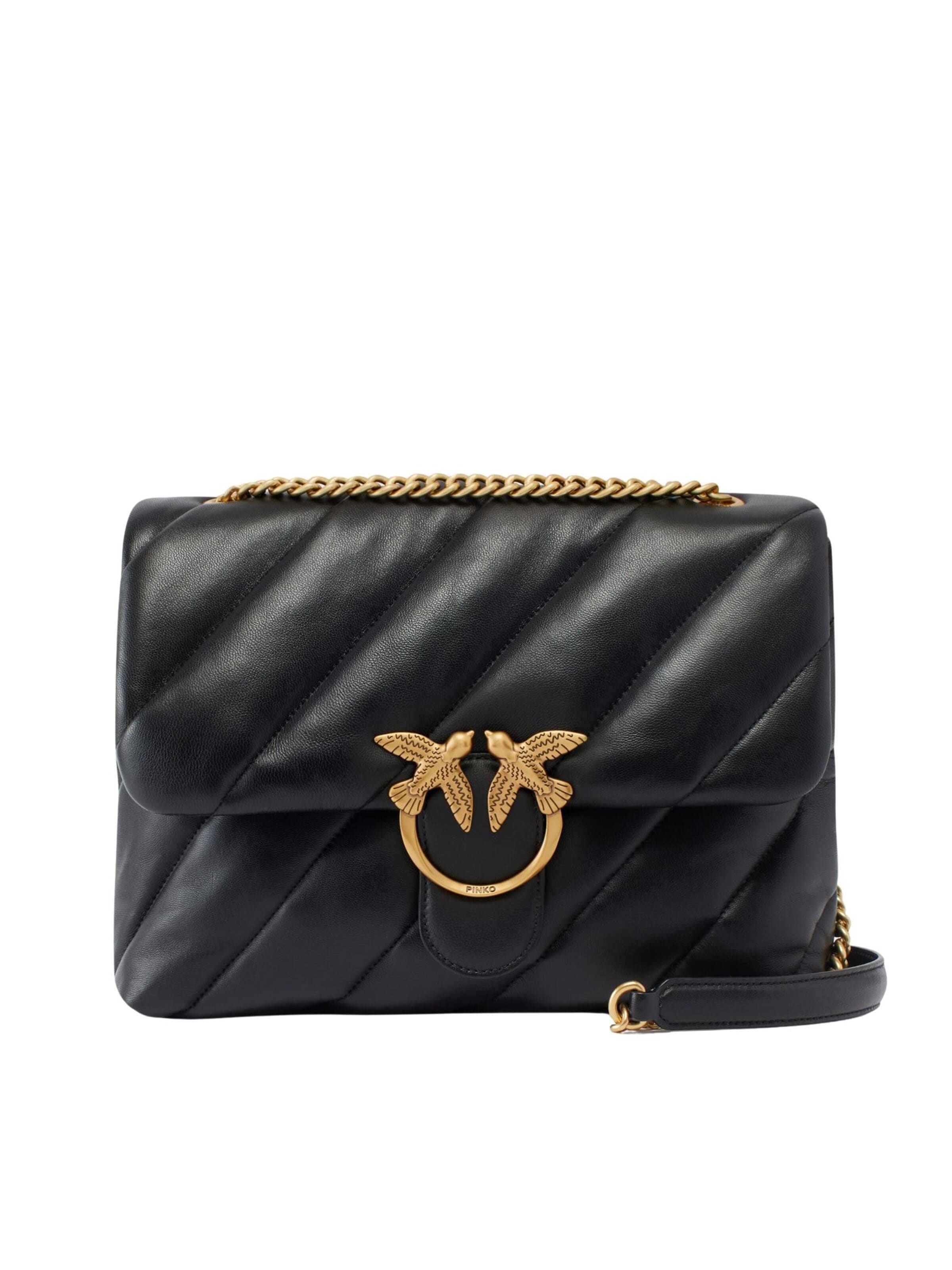 PINKO Schoudertas 'PINKO LOVE PUFF BIG CL SHEEP NAPPA BORSA' in Zwart: voorkant