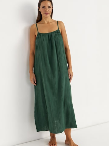 Cellbes of Sweden Strandkleid aus zerknitterter Baumwolle in Grün: Vorderseite