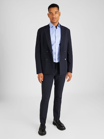 SEIDENSTICKER Slim fit Button Up Shirt 'New Kent' in Blue