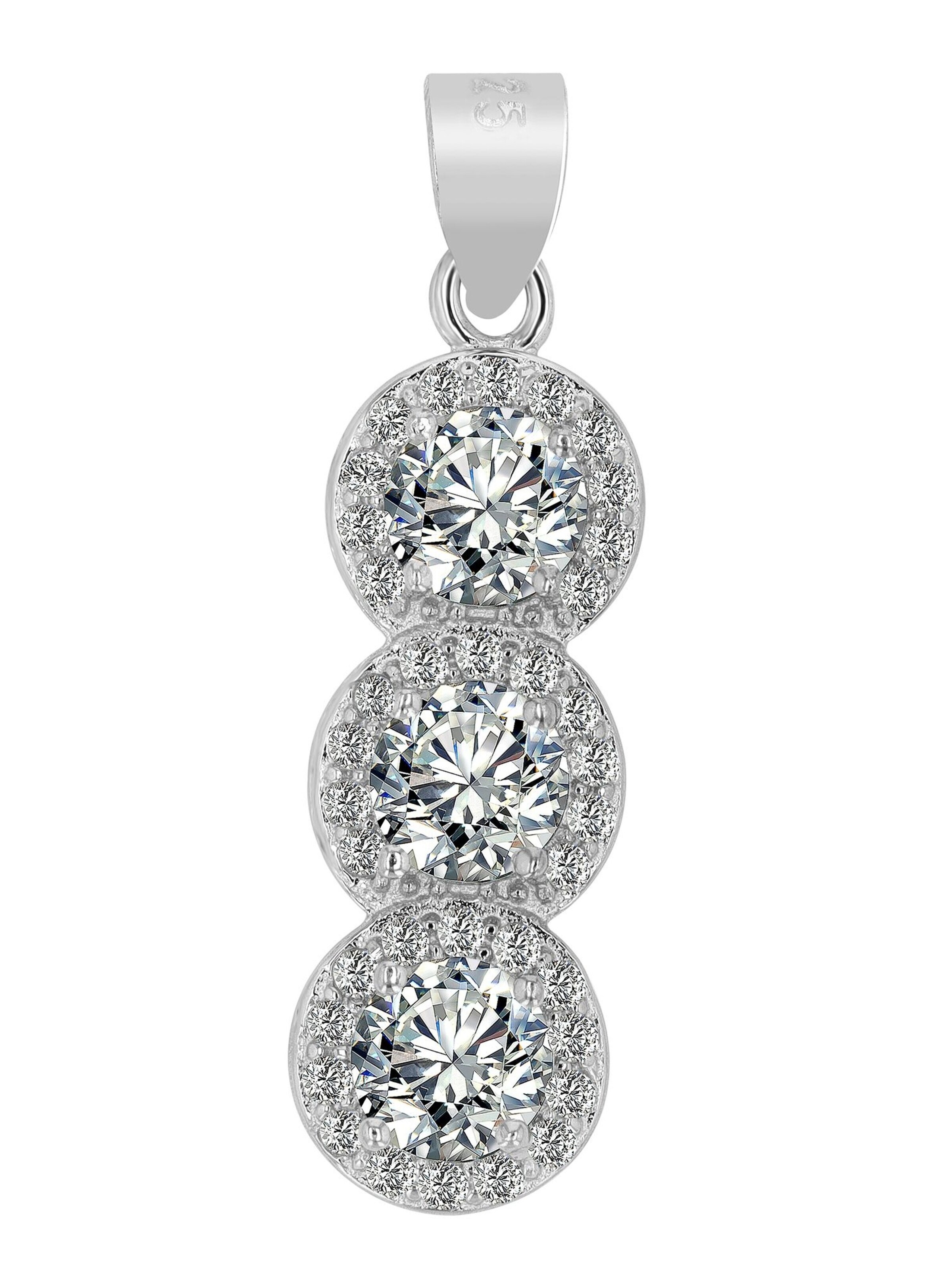 Akzent Pendant '"Elysan" aus 925 Sterlingsilber, rhodiniert, langlebig' in Silver