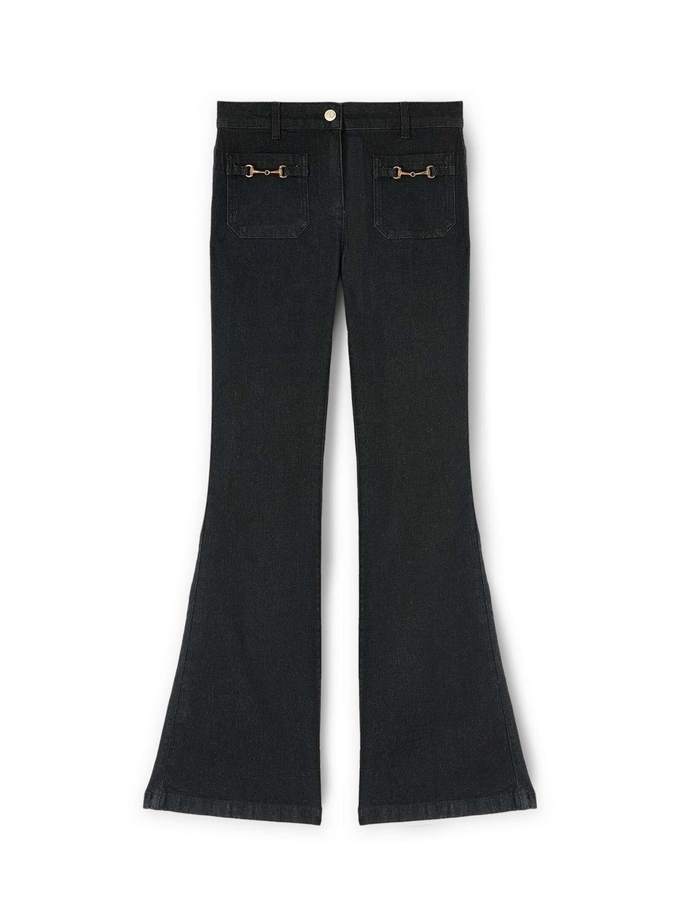 MOTIVI Flared Jeans in Black: front