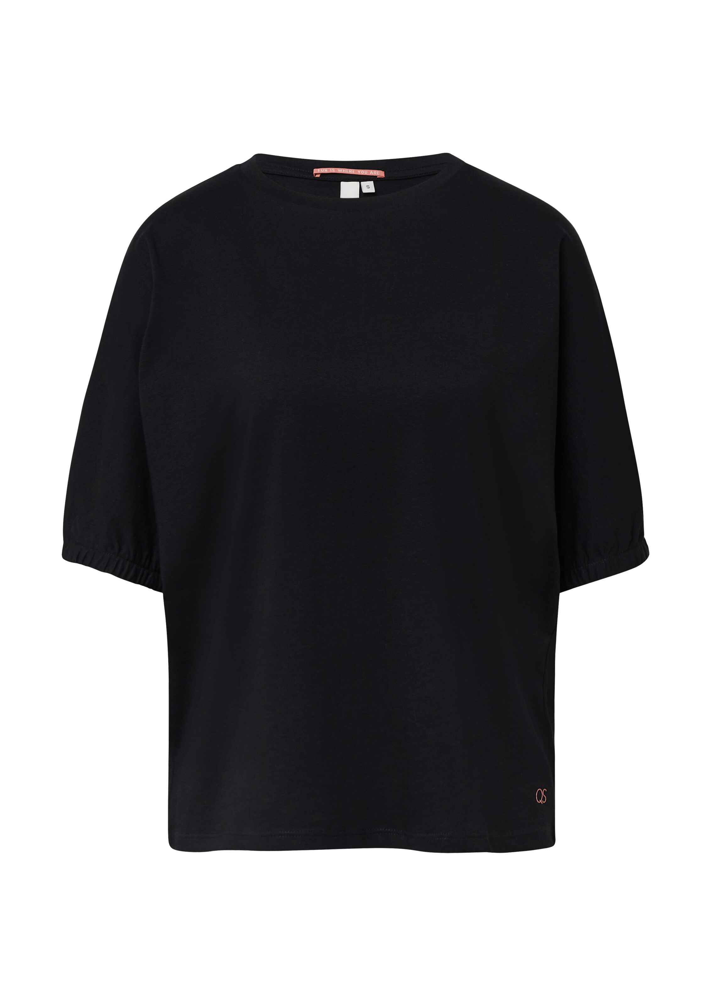 QS Shirt in Zwart: voorkant