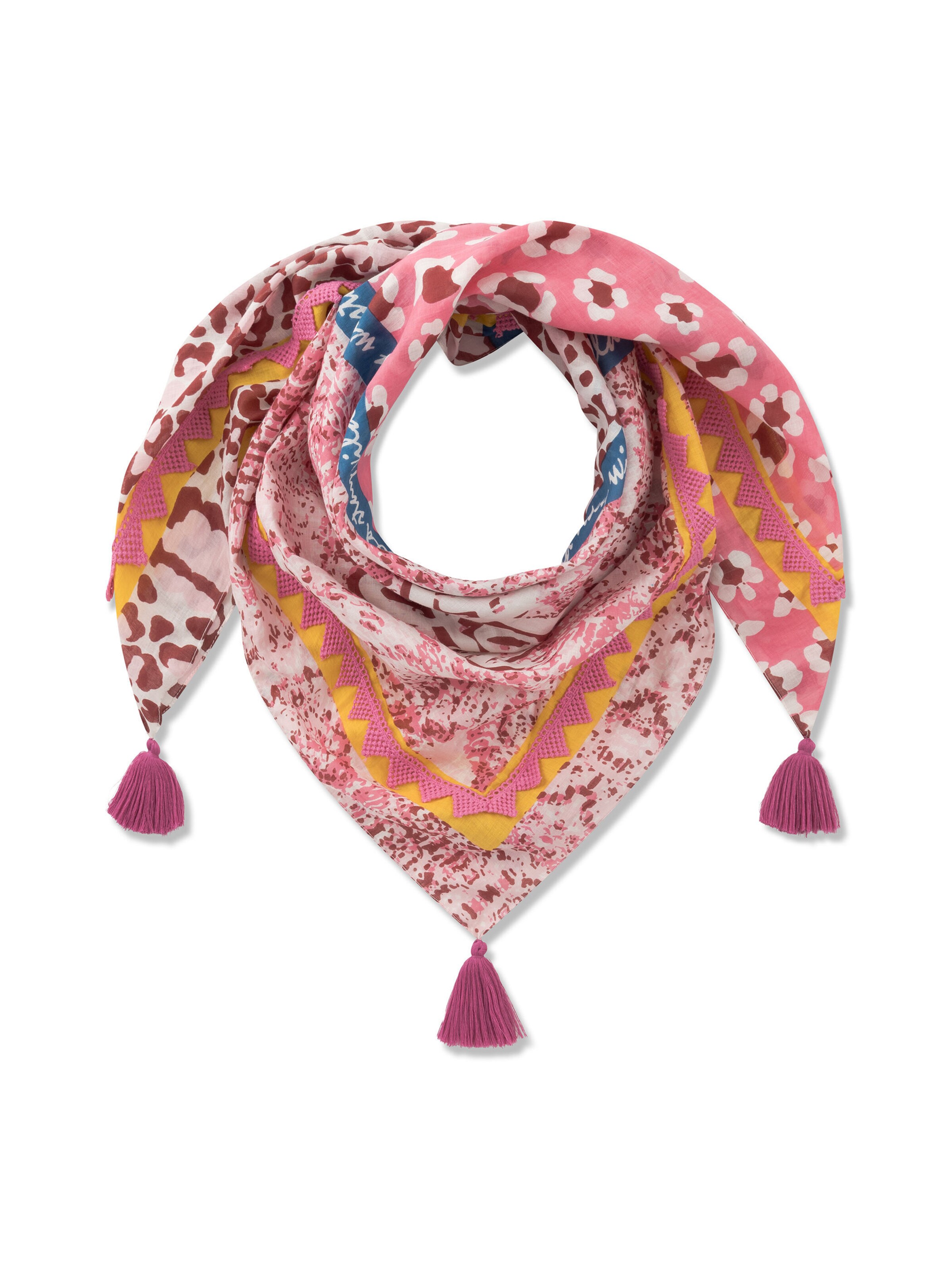 CODELLO Tuch Animal-Print und STAY WILD-Schriftzug in Pink