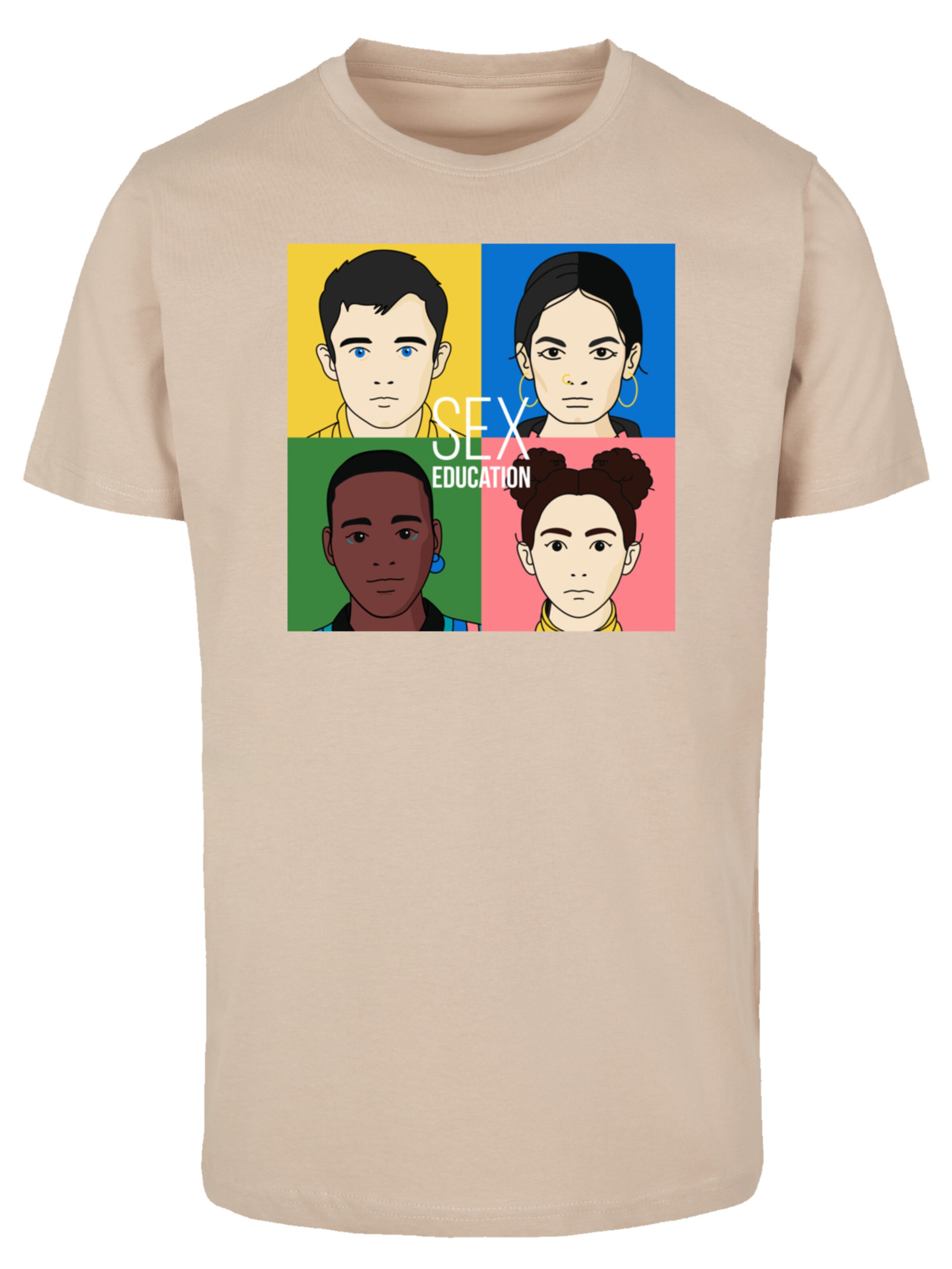 T-Shirt 'Sex Education Netflix TV Series' F4NT4STIC en beige : devant