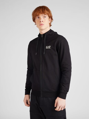 EA7 Emporio Armani Sweat jacket in Black: front